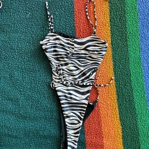 Zebra one piece swimsuit